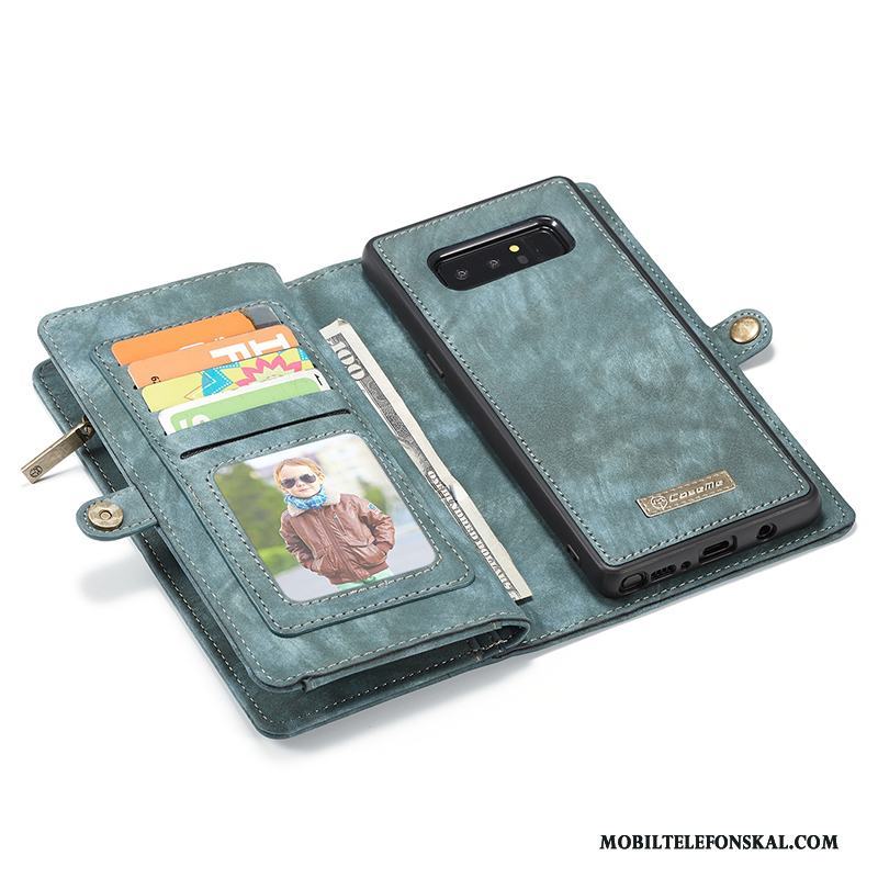 Samsung Galaxy Note 8 Grön Stjärna Skal Telefon Magnetic Plånbok Clamshell Kort