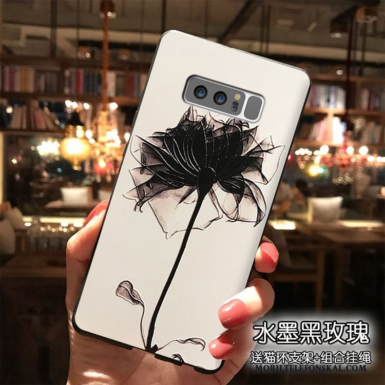 Samsung Galaxy Note 8 Hängsmycken Silikon Fodral Skal Telefon Trend Stjärna Blommor