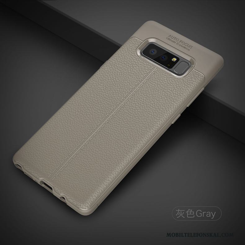 Samsung Galaxy Note 8 Litchi Skal Telefon Glidskydds Fallskydd Fodral Blå Mjuk