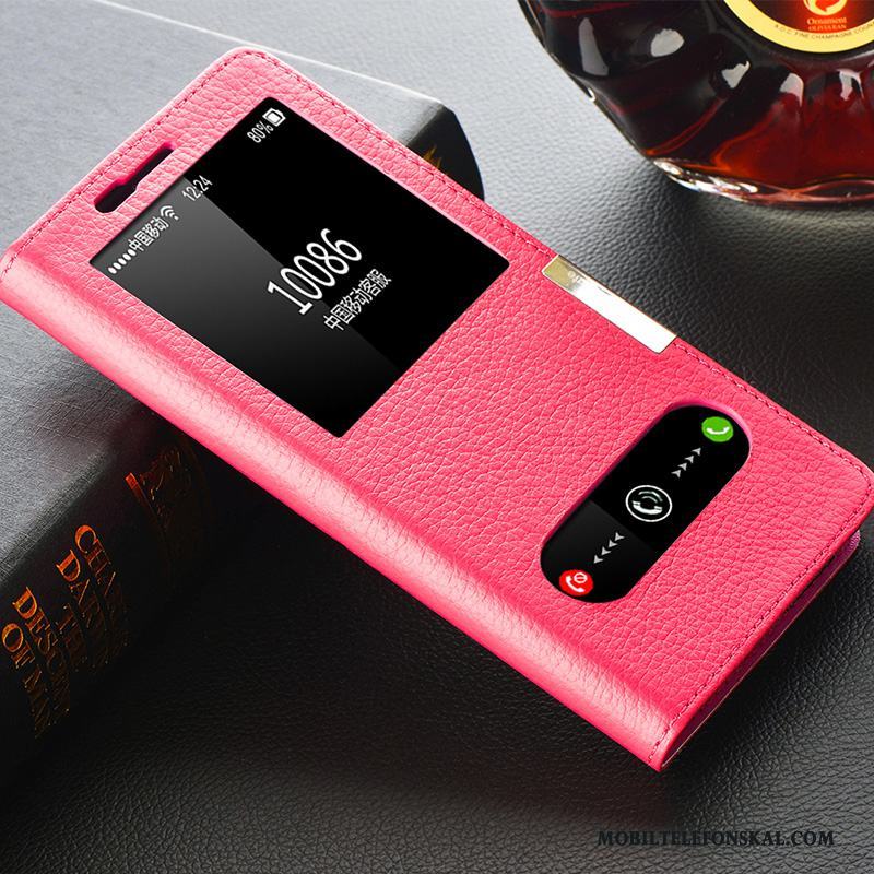 Samsung Galaxy Note 8 Läderfodral Mobil Telefon Skydd Orange Skal Telefon Täcka Äkta Läder
