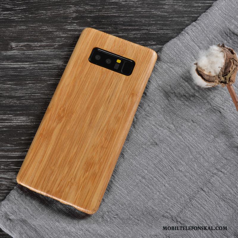Samsung Galaxy Note 8 Massivt Trä Skal Skydd Telefon Bakre Omslag Fodral Stjärna