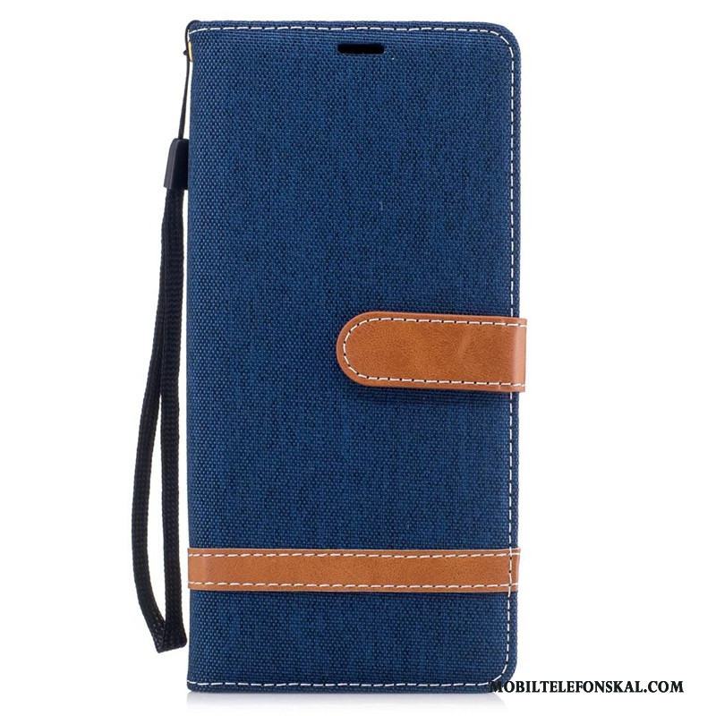 Samsung Galaxy Note 8 Skal Clamshell All Inclusive Trend Stjärna Röd Fodral Denim