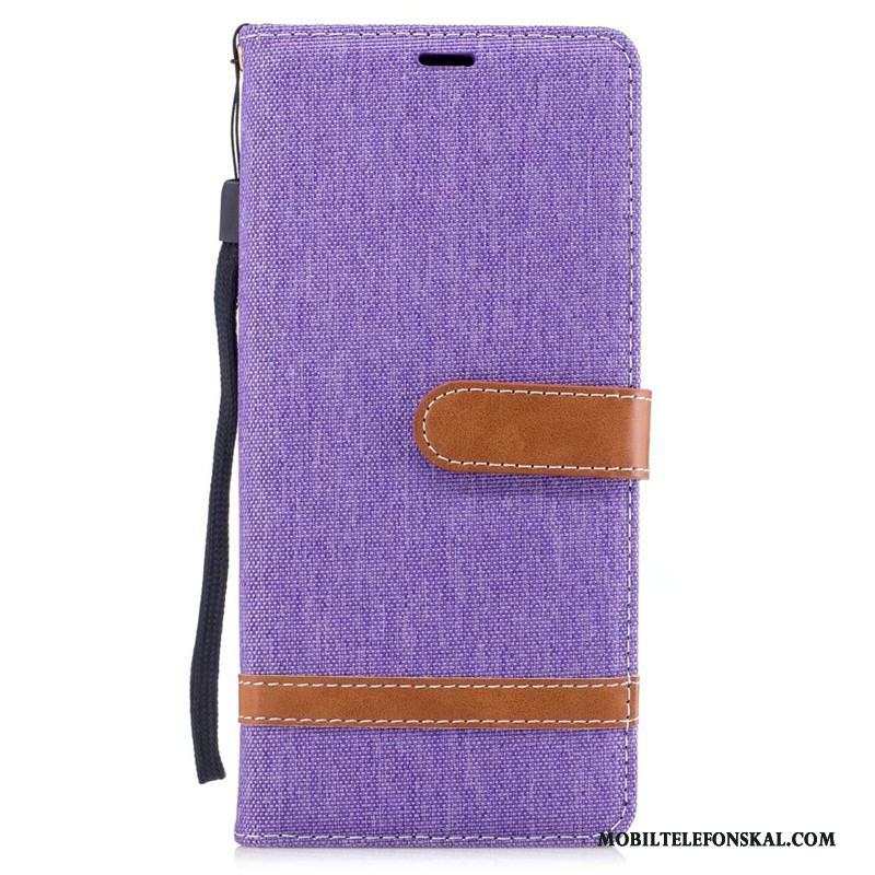 Samsung Galaxy Note 8 Skal Clamshell All Inclusive Trend Stjärna Röd Fodral Denim