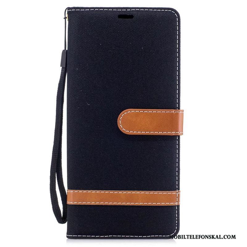 Samsung Galaxy Note 8 Skal Clamshell All Inclusive Trend Stjärna Röd Fodral Denim