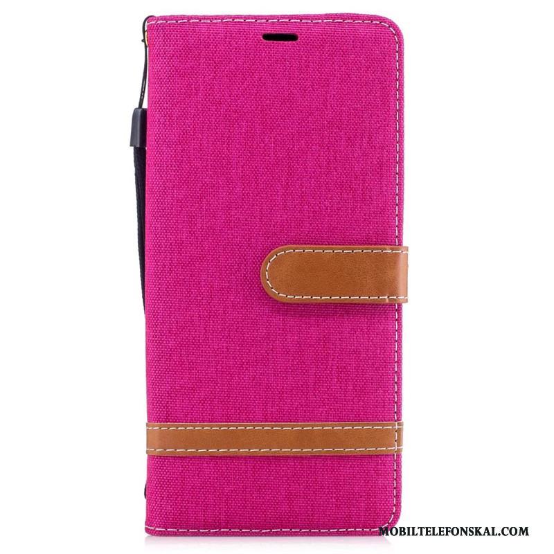 Samsung Galaxy Note 8 Skal Clamshell All Inclusive Trend Stjärna Röd Fodral Denim