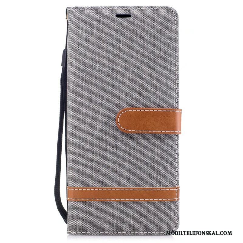 Samsung Galaxy Note 8 Skal Clamshell All Inclusive Trend Stjärna Röd Fodral Denim