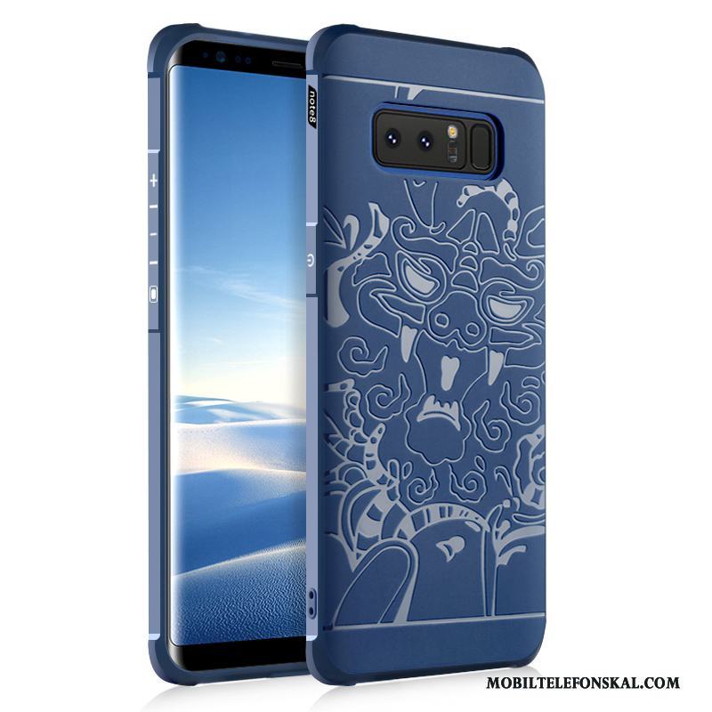 Samsung Galaxy Note 8 Skal Mjuk All Inclusive Stjärna Fallskydd Svart Fodral Silikon