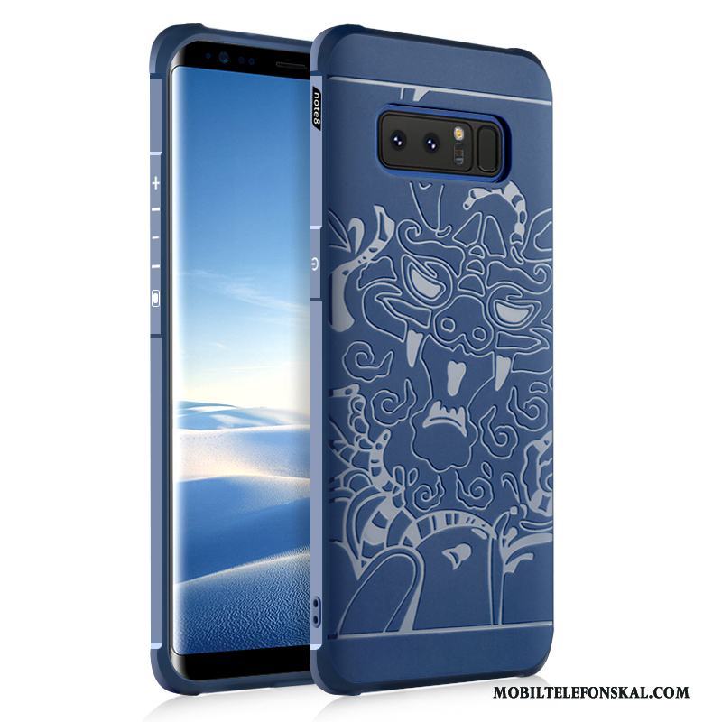 Samsung Galaxy Note 8 Skal Mjuk All Inclusive Stjärna Fallskydd Svart Fodral Silikon