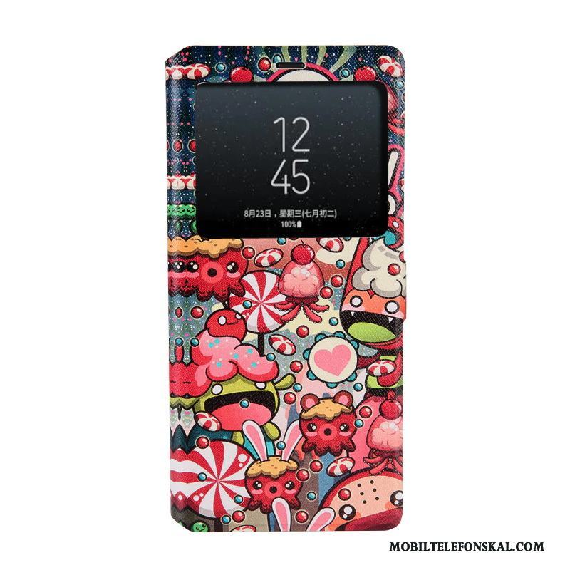 Samsung Galaxy Note 8 Skydd Skal Telefon Rosa Fodral Öppna Fönstret Support Täcka