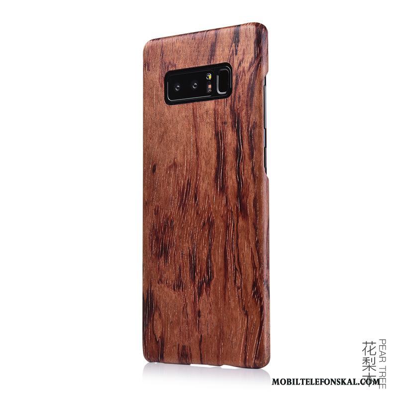Samsung Galaxy Note 8 Stjärna Trä Massivt Trä Wood Tunn Svart Skal Telefon
