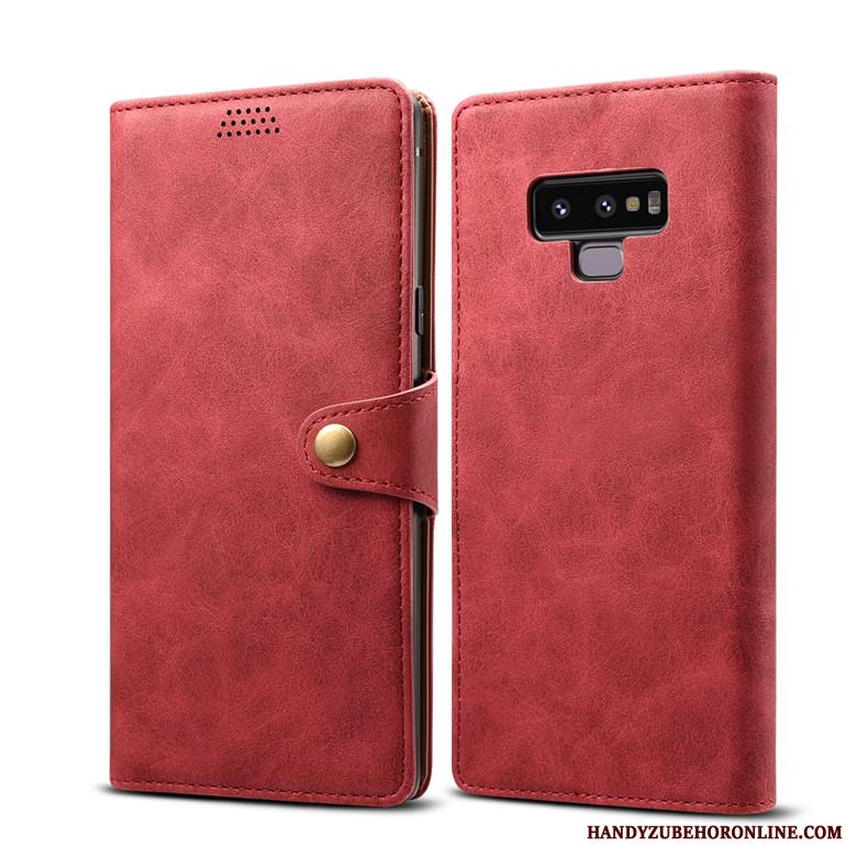 Samsung Galaxy Note 9 Fodral Läderfodral Mjuk Skal Telefon Clamshell Fallskydd Grön