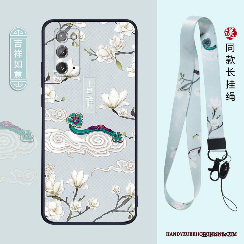 Samsung Galaxy Note20 Fallskydd Skal Personlighet Trend Kreativa Nubuck Blå
