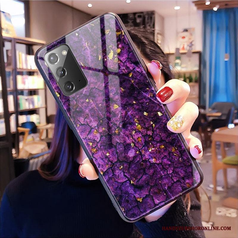 Samsung Galaxy Note20 Stjärna Glas Rosa Leopard Skal Telefon