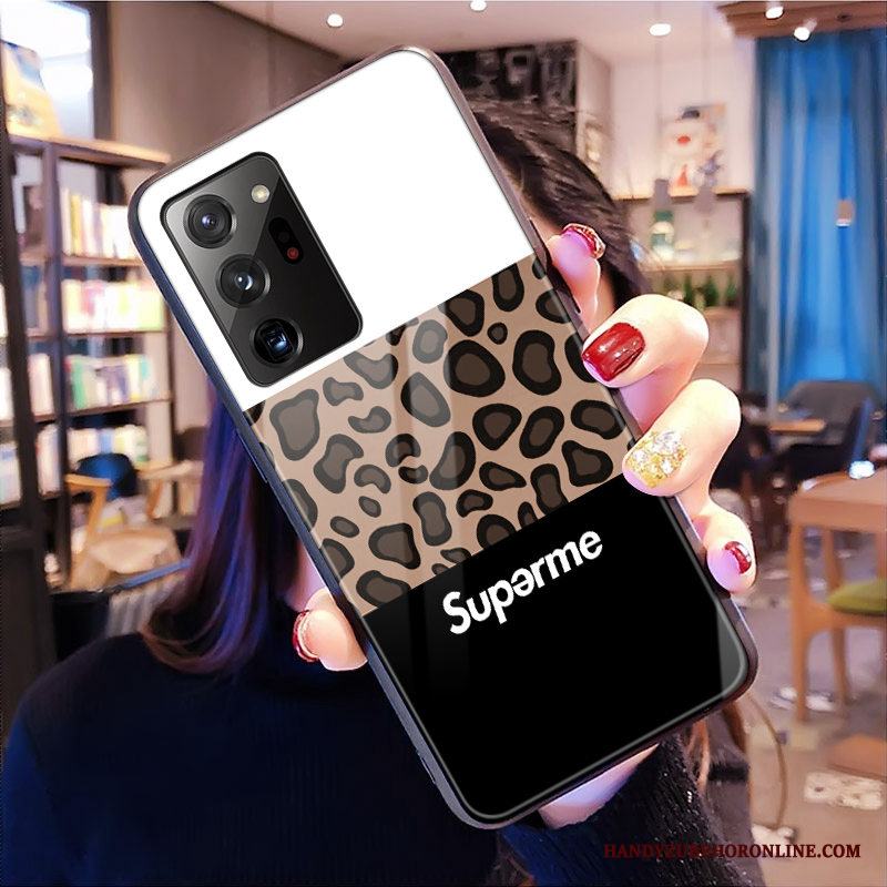 Samsung Galaxy Note20 Stjärna Glas Rosa Leopard Skal Telefon