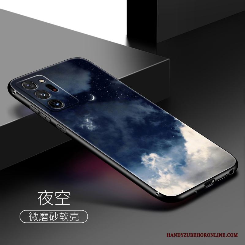 Samsung Galaxy Note20 Ultra Nubuck Silikon Stjärna Skal Telefon Blå Enkel Personlighet
