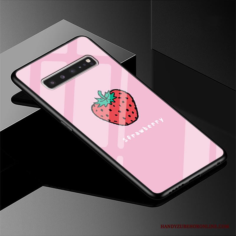 Samsung Galaxy S10 5g Fodral Grön Glas Skal Telefon Vacker Enkel Skydd