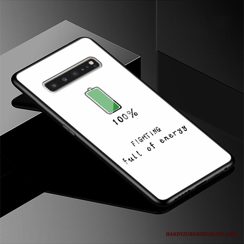 Samsung Galaxy S10 5g Fodral Grön Glas Skal Telefon Vacker Enkel Skydd