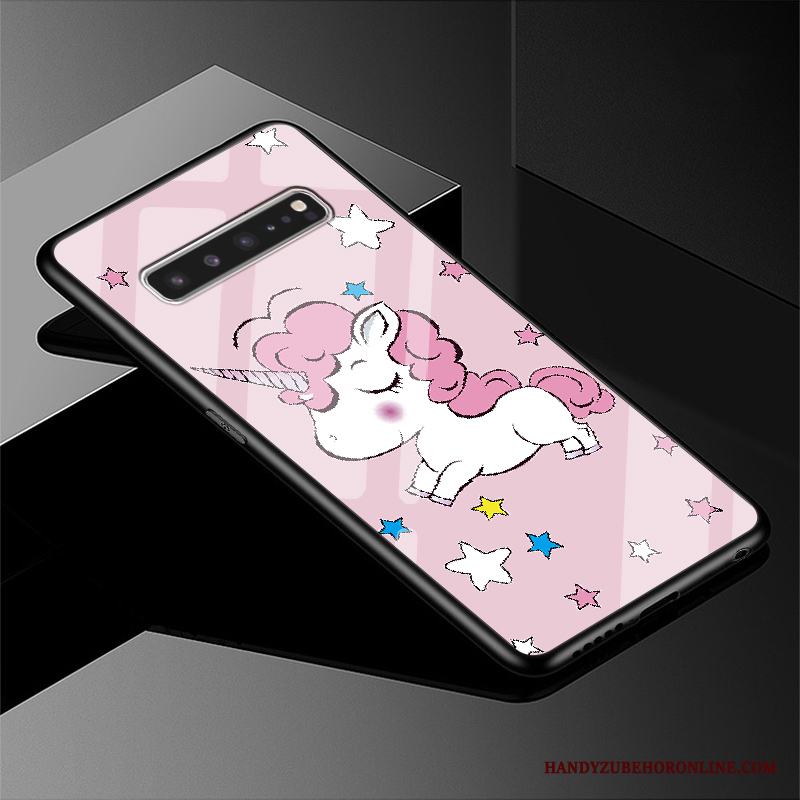 Samsung Galaxy S10 5g Fodral Grön Glas Skal Telefon Vacker Enkel Skydd