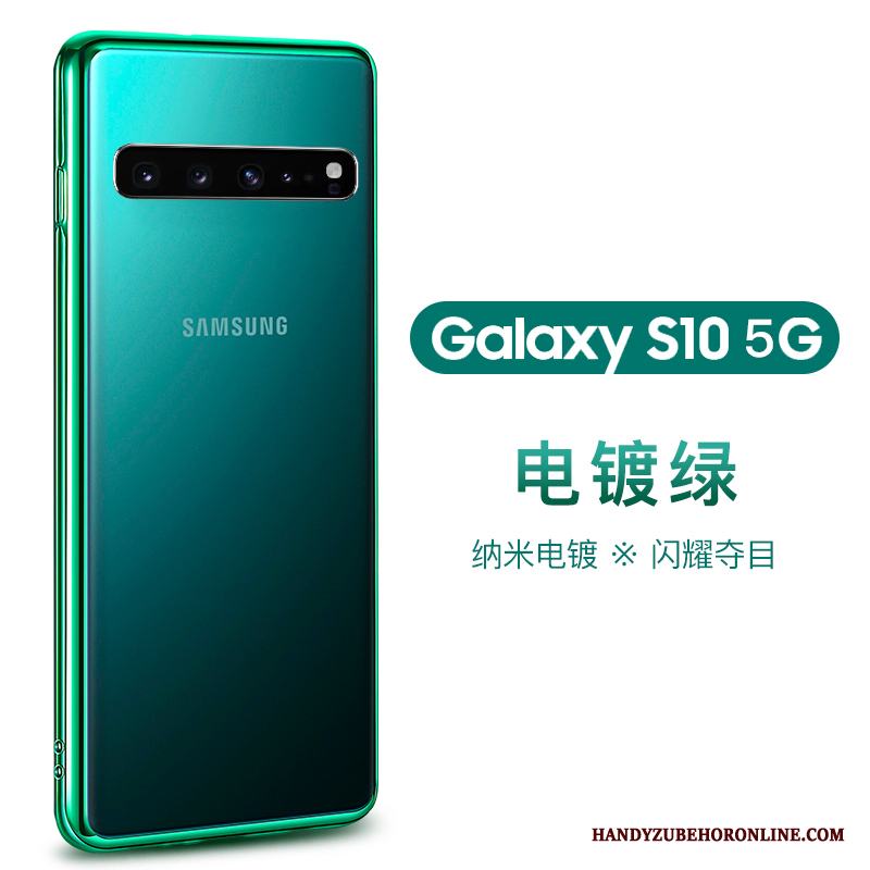 Samsung Galaxy S10 5g Personlighet Transparent Skydd Skal Telefon Grön Mjuk Trend Varumärke