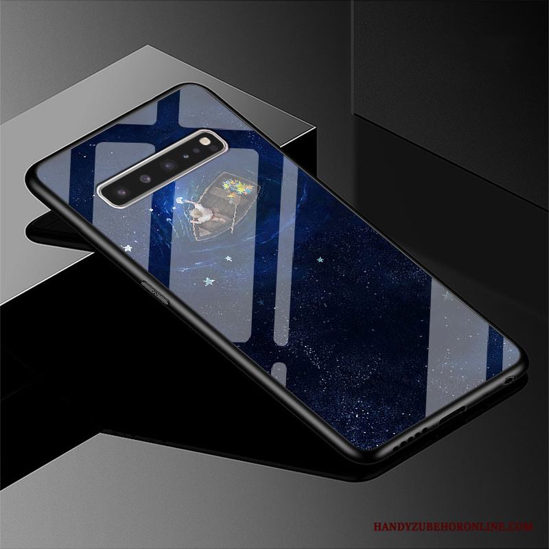 Samsung Galaxy S10 5g Stjärna Blå Hård Glas Fodral Skydd Skal Telefon