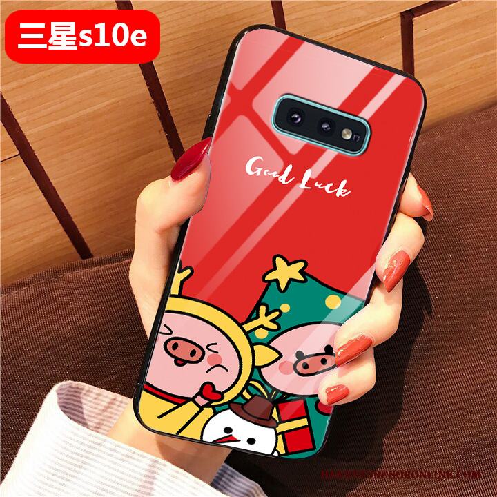 Samsung Galaxy S10+ Fallskydd Net Red Skal Telefon Vacker Fodral All Inclusive Stjärna