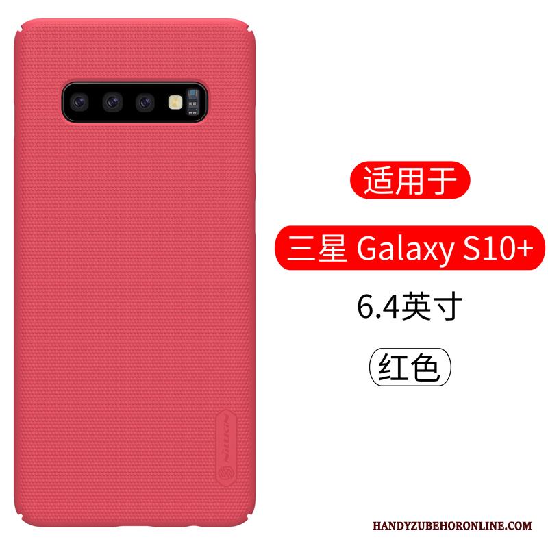 Samsung Galaxy S10+ Fallskydd Skal Rosa Guld Stjärna Nubuck Fodral