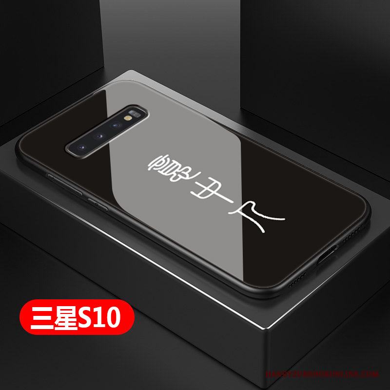 Samsung Galaxy S10 Fodral Glas Fallskydd Personlighet Hård Skal Par