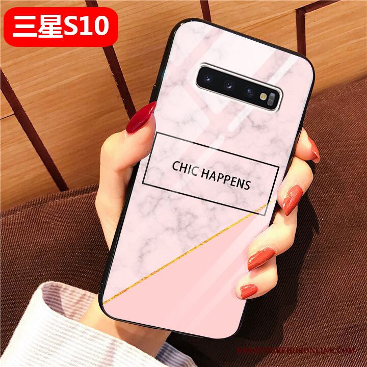 Samsung Galaxy S10 Fodral Trend Varumärke Vit All Inclusive Skal Stjärna Fallskydd