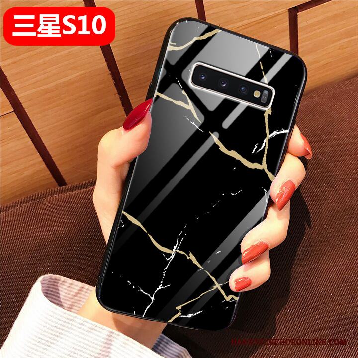 Samsung Galaxy S10 Fodral Trend Varumärke Vit All Inclusive Skal Stjärna Fallskydd