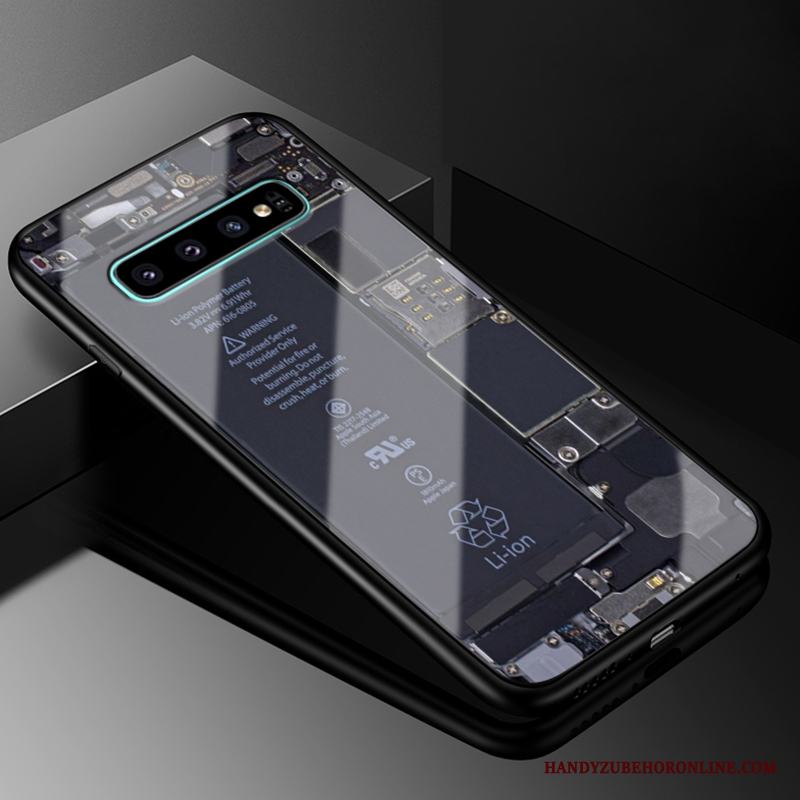 Samsung Galaxy S10+ Glas Vit Trend Varumärke Skal Telefon Hård Fodral Fallskydd