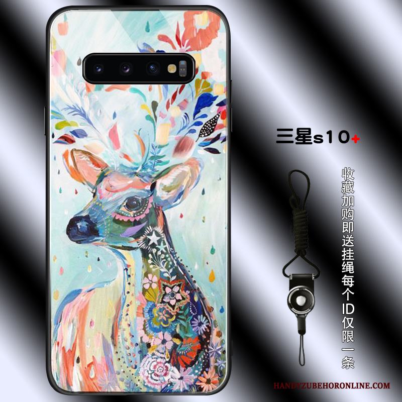 Samsung Galaxy S10+ Katt Skal Telefon Skydd Fallskydd Personlighet Net Red Silikon