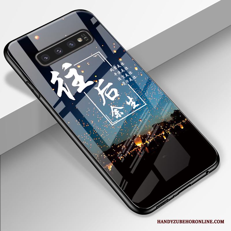 Samsung Galaxy S10 Konst Skydd Skal Telefon Personlighet Silikon Fallskydd Blå