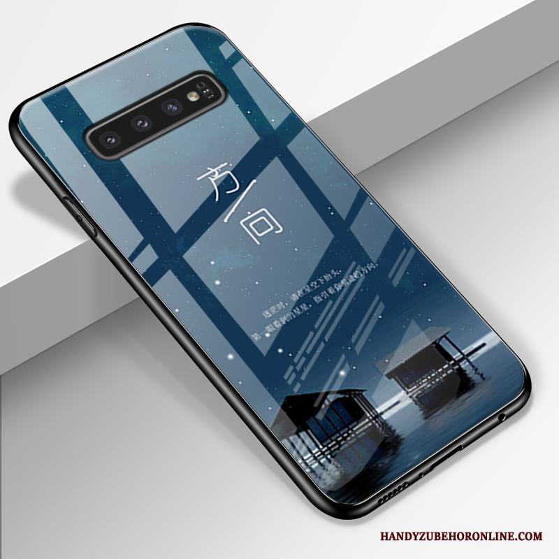 Samsung Galaxy S10 Konst Skydd Skal Telefon Personlighet Silikon Fallskydd Blå