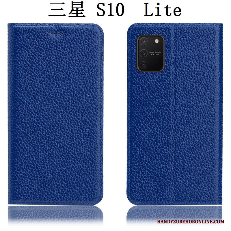 Samsung Galaxy S10 Lite Fodral Äkta Läder Mönster Skydd Skal Telefon All Inclusive Litchi