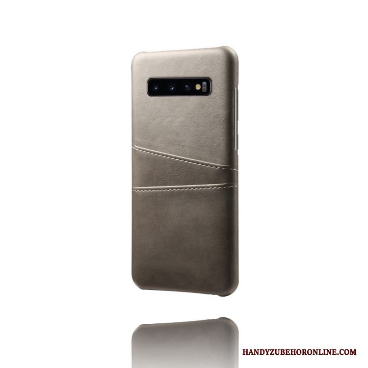 Samsung Galaxy S10 Läderfodral Skal Telefon Stjärna Mobil Telefon Blå Kort Skydd