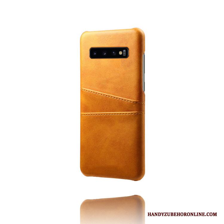 Samsung Galaxy S10 Läderfodral Skal Telefon Stjärna Mobil Telefon Blå Kort Skydd