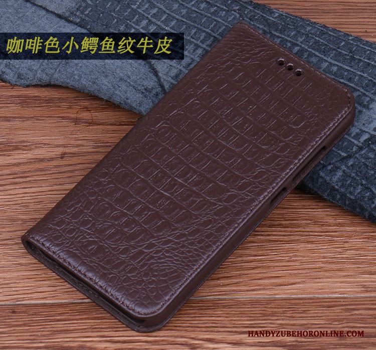 Samsung Galaxy S10+ Läderfodral Stor Slitstarkt Brun Skal Telefon Skydd Krokodilmönster