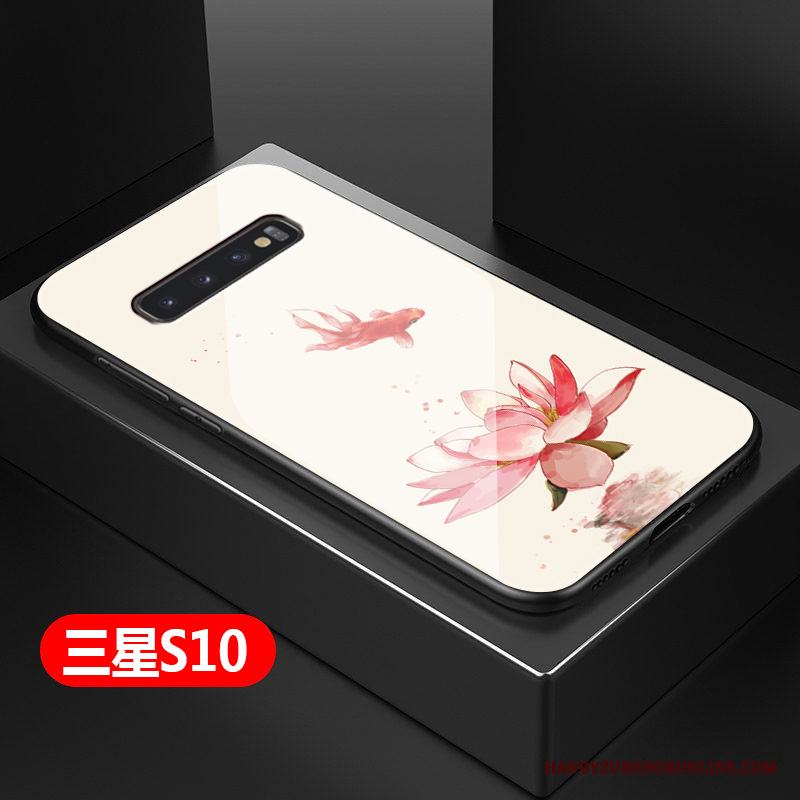 Samsung Galaxy S10 Mjuk Silikon Kyla Glas Liten Enkel Skal Telefon