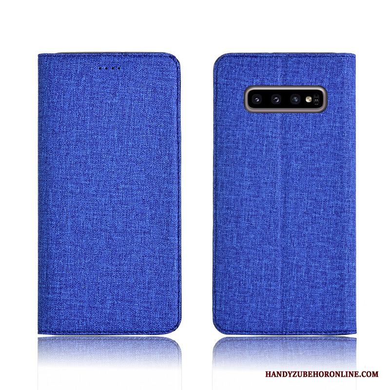 Samsung Galaxy S10+ Mjuk Skydd Bomull Och Linne Skal Telefon Fodral Mobil Telefon Läderfodral