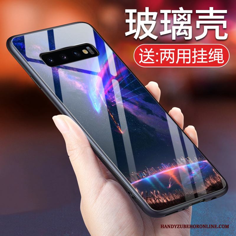 Samsung Galaxy S10 Skal Personlighet Trend Varumärke Mode Färg Fallskydd Fodral Blå