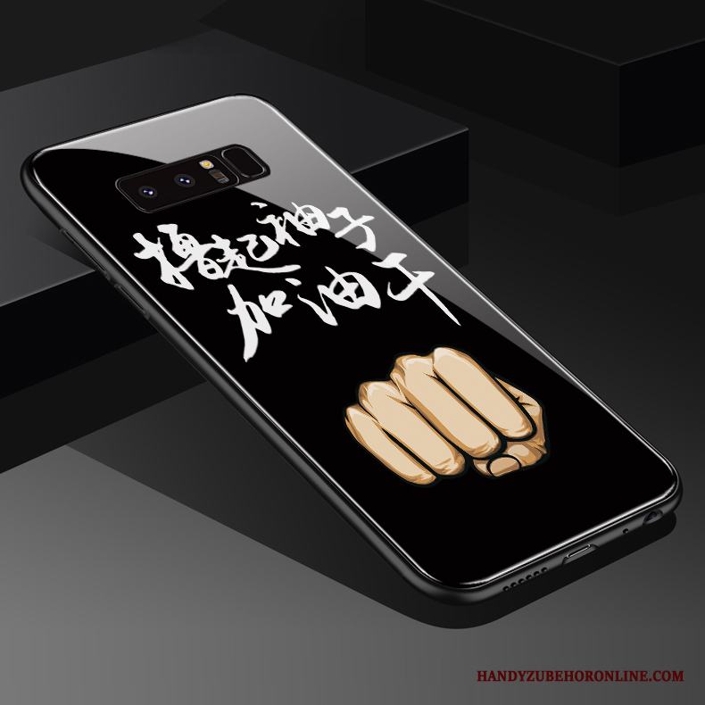 Samsung Galaxy S10+ Skal Retro Kreativa Härdat Glas Svart Trend All Inclusive Personlighet