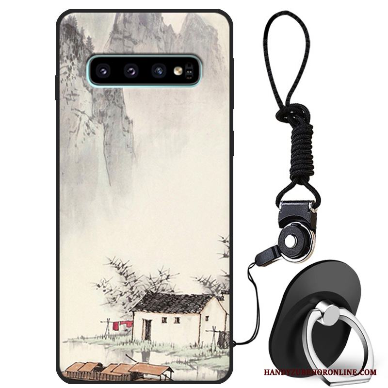 Samsung Galaxy S10 Skal Rosa Tecknat Fodral Skydd Silikon All Inclusive Fallskydd