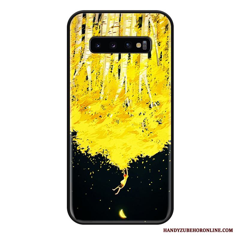 Samsung Galaxy S10 Skal Silikon Kreativa Lättnad Fallskydd Gul Fodral All Inclusive