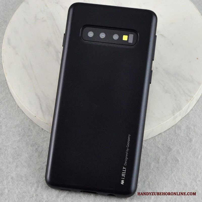 Samsung Galaxy S10+ Skal Skydd Fallskydd Fodral Rosa Silikon Känna Transparent