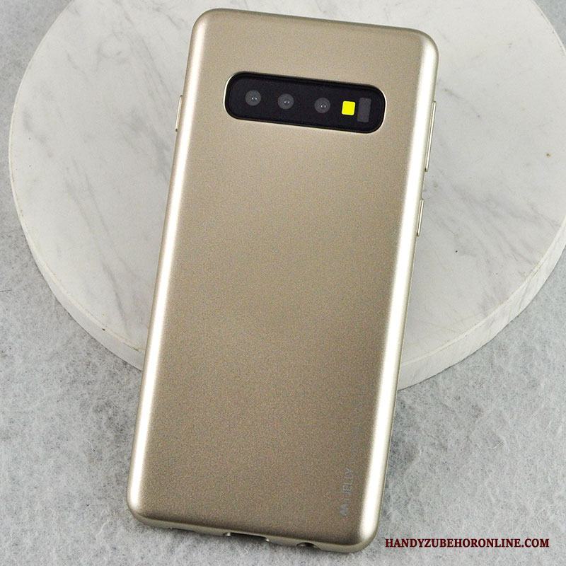 Samsung Galaxy S10+ Skal Skydd Fallskydd Fodral Rosa Silikon Känna Transparent