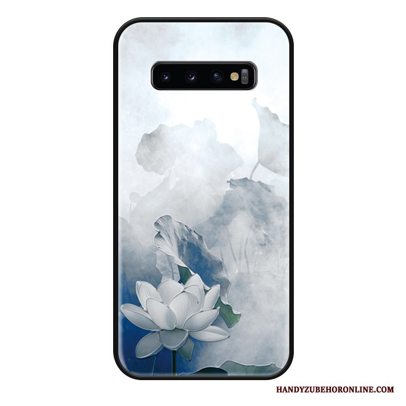 Samsung Galaxy S10 Skal Skydd Fodral Hängsmycken Vit Mode Stjärna Kyla