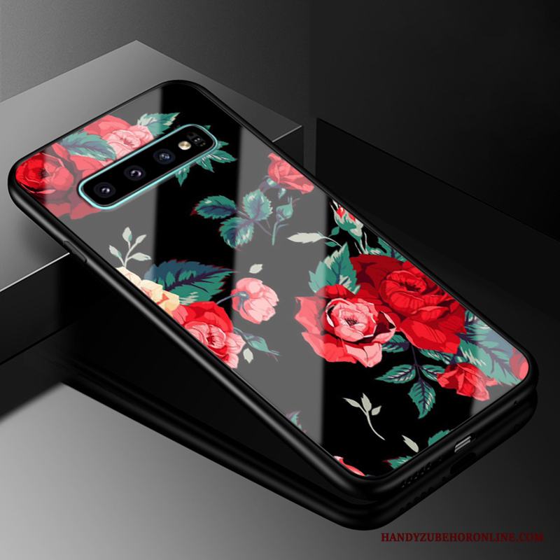 Samsung Galaxy S10 Skal Stjärna Hård Fodral Glas Europa Skydd Silikon