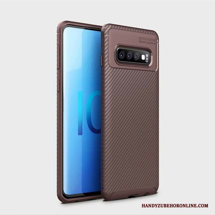 Samsung Galaxy S10 Skal Telefon Stjärna Skydd Nubuck Fallskydd Mönster Kostfiber