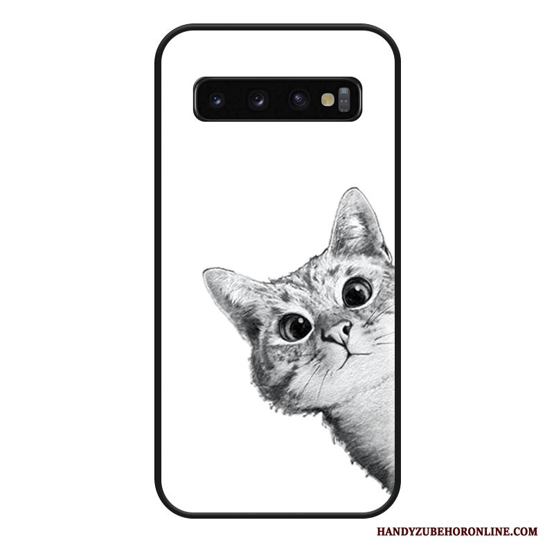 Samsung Galaxy S10+ Skal Vacker Vit Hängsmycken Kreativa Skydd Cow All Inclusive