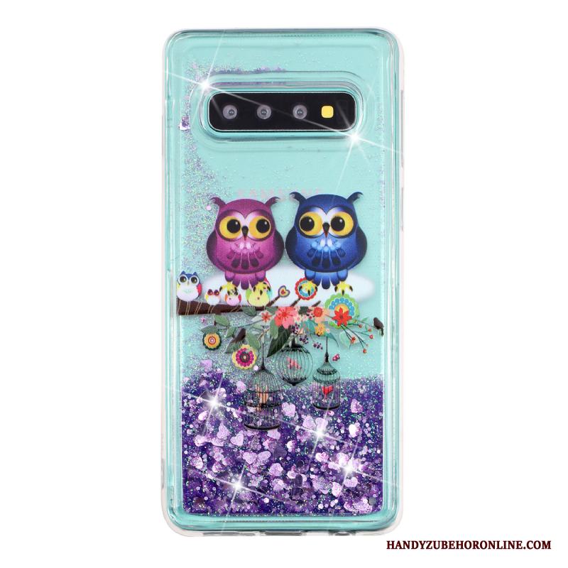 Samsung Galaxy S10+ Transparent Skydd Kvicksand Fodral Stjärna Skal Telefon